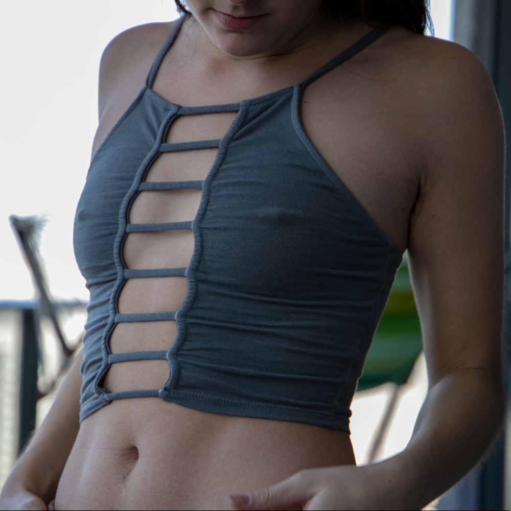 Strappy front crop top